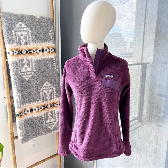 Patagonia Sweaters - Patagonia Re-Tool Snap-T Pullover Deep Plum Sweater Women’s Small